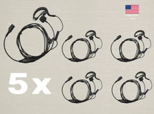 5x Swivel Earpiece w/ Finger PTT for Kenwood & Baofeng Radios UV5R H777 TK-3100
