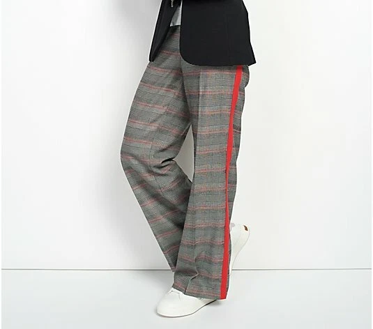 Checkered pants shop with side stripe