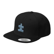 Autism Puzzle Embroidered Flat Visor Snapback Hat