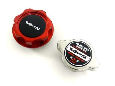 VMS RACING RED OIL CAP + RACING RADIATOR CAP HONDA ACURA B