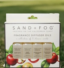 🆕 SAND+FOG FRAGRANCE DIFFUSER OILS~COLLECTION OF 4 FALL  APPLE SCENTS 0.33 OZ