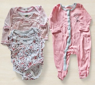   6er Set Baby   Bodies & Schlafanzug   Gr. 50/56   Rosa   Dopodopo & Impidimpi