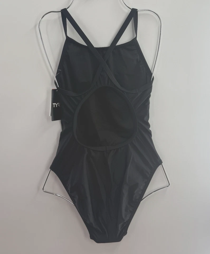 $69.99 TYR Tyreco Youth Solid Diamondback Diamondfit Swim Suit Black Size 34 M - Image 3 of 4