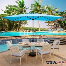 10x6.5ft Rectangular Patio Umbrella with Crank Handle Outdoor Market Umbrella