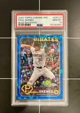 2024 Topps Chrome Update Paul Skenes RC MLB Debut Blue Raywave /150 PSA 10