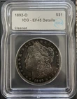 1892-O Silver Morgan Dollar ICG XF45 Details Cleaned Key Date 1892-O