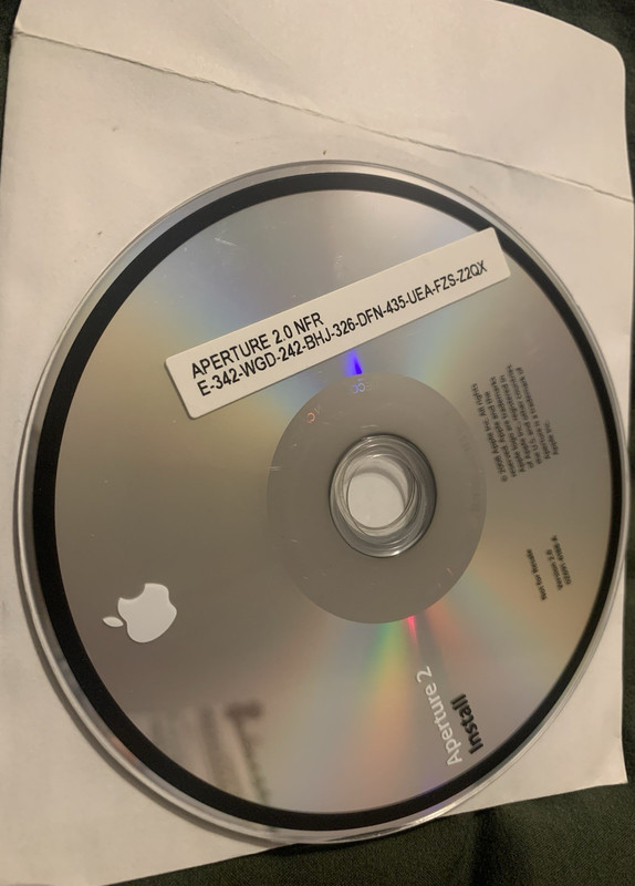 Apple Aperture 2.0 NFR RARE CD NFR Mac OS X MacOS used works collectors employee
