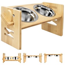 Elevated Dog Bowls Adjustable Raised Dog Food Bowl Stand 2 Stainless Steel Small