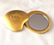 Christian Dior CD Compact Mirror Gold with Black Fabric Case ship from Japan