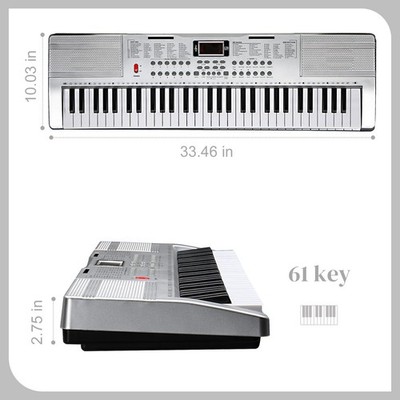  FREE SHIPPING!  Electric Piano / Keyboard +Stand +Bench +Mic!