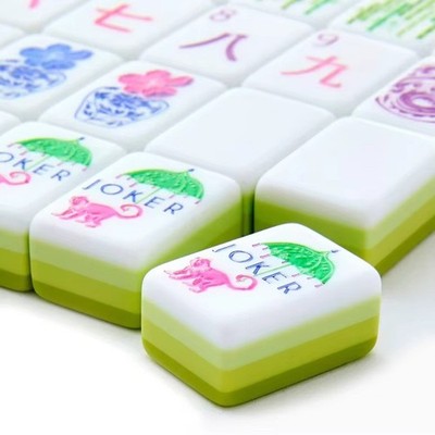 American Mahjong Set 160 Avocado Green 4-Layer Acrylic Tiles, US Stock