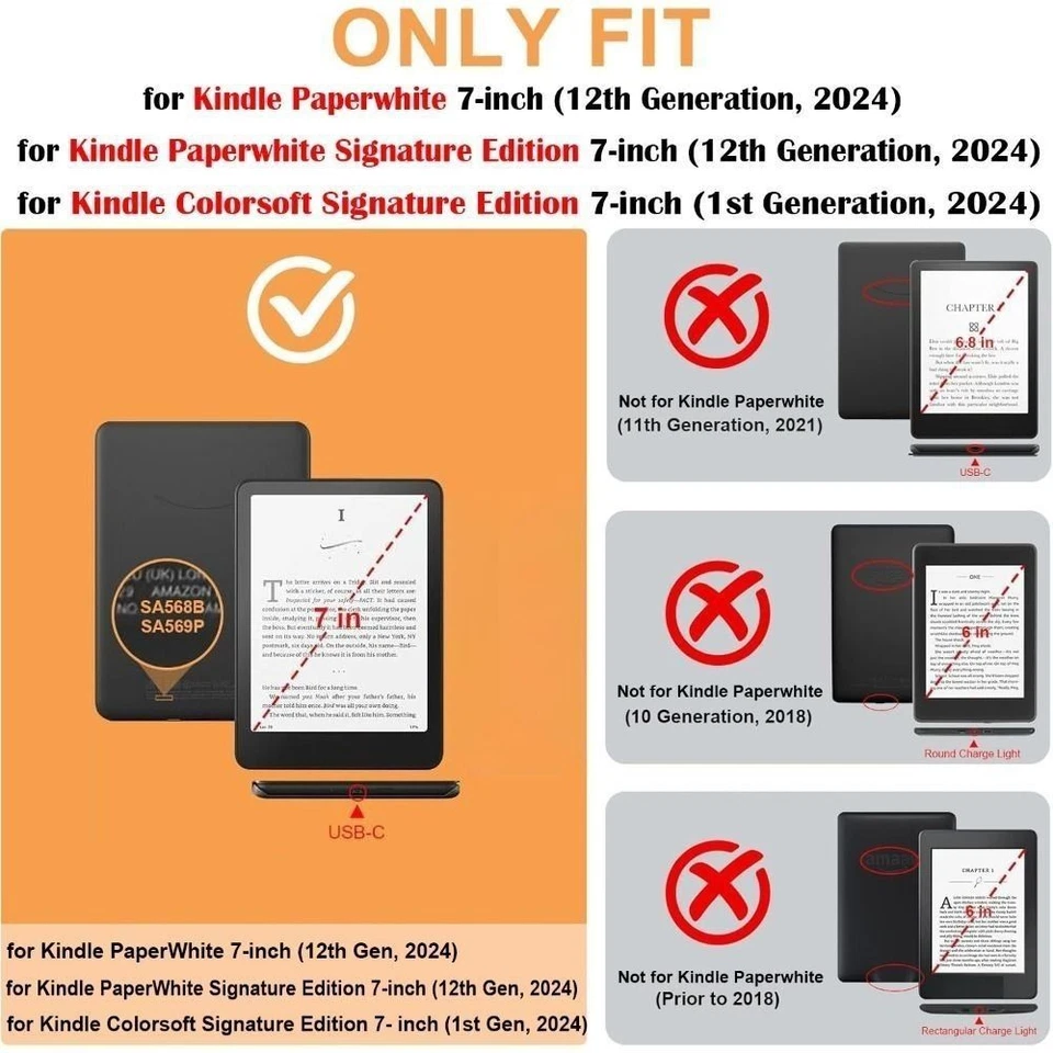 Adjustable E-Reader Case for Kindle Paperwhite 12th Gen 2024 7 inch Colorsoft - Image 2 of 4