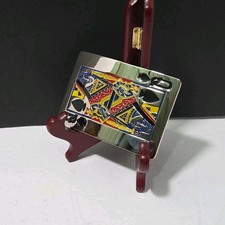 Large Belt Buckle Queen of Spades Playing Card Enamel Poker Casino 4.75 x 3.25