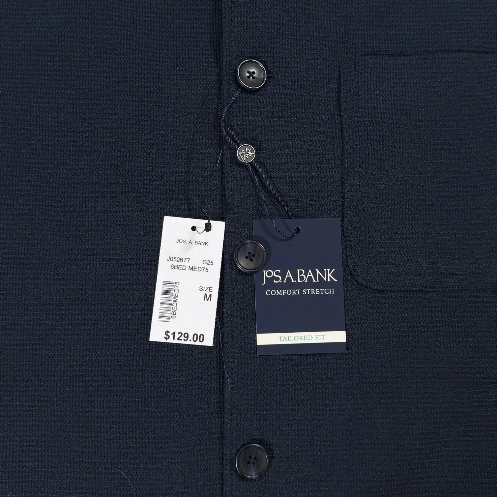 Jos A Bank Comfort Stretch Tailored Chore Jacket - Mens Medium Navy Blue image 2