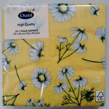 Paper Napkins Pretty Daisy Flower  20-count 25cm Cocktail Beverage Germany Duni