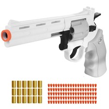 Revolver Toy Gun with 100 Soft Bullets,18 Shells,Gun Fidget Toy,Christmas Bir...