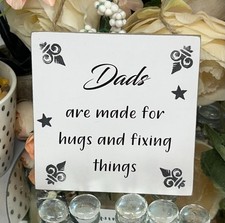 Image of Dads Are Made For Hugs And Fixing things wooden Plaque