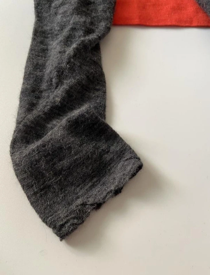 Theory Gray Baby Alpaca Blend Torqued Twist Neck Long Sleeve Top - Size S - Bild 3 von 4