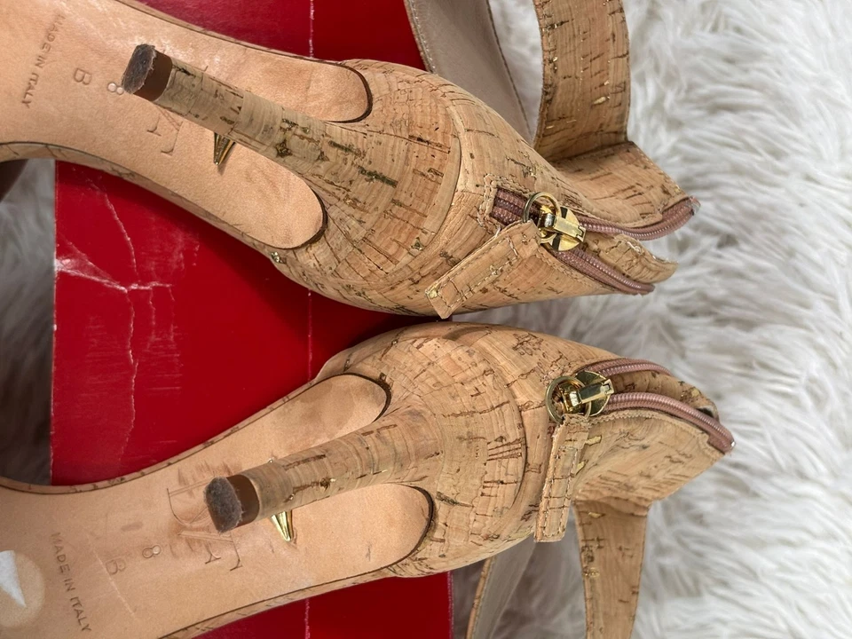 Tacón con correa al tobillo de corcho Diane Von Furstenberg Kinder para mujer talla 8 cuero tostado Foto 3 de 4