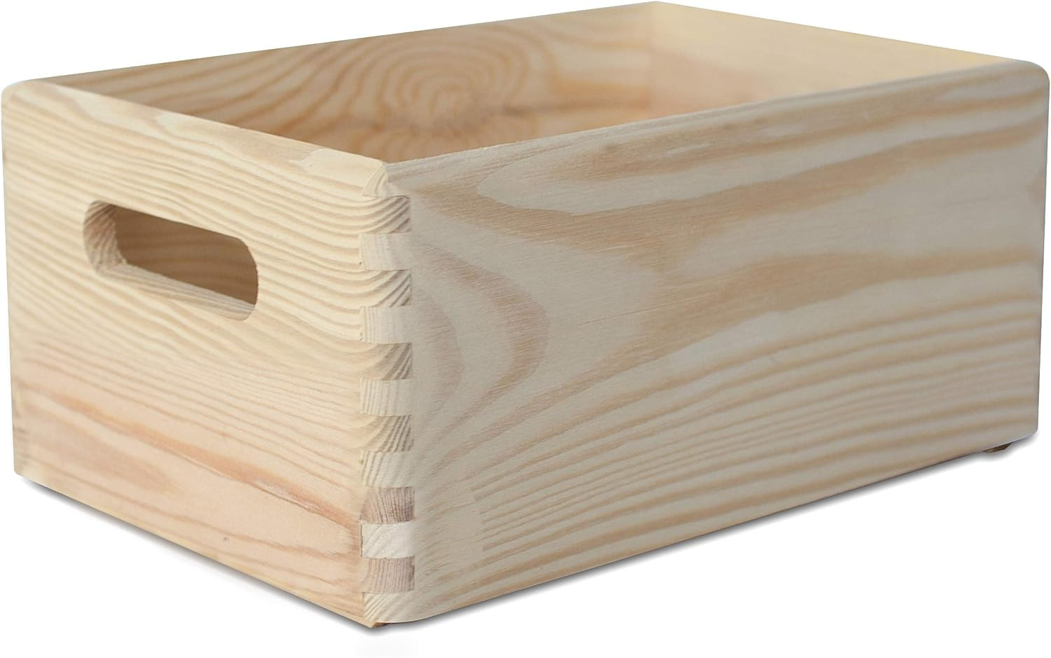 Set 2 Cassette Legno Impilabili 30x20x13 cm per Archivio e Logistica