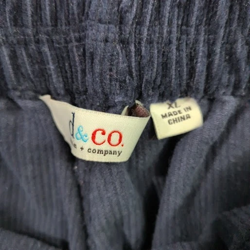 Pantalones de Pana D&Co Denim Company XL Azul Marino Cintura Elástica Pull On Comodidad Foto 3 de 4