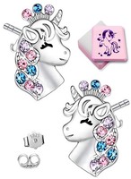 Ohrringe 925 Silber Einhorn Pferde Schmuck FüR MäDchen Kinder Damen Ohrstecker