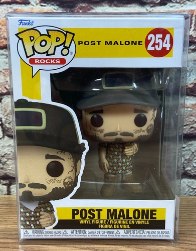 Funko Pop! Rocks Post Malone #254 With Soft Pop Protector - NEW