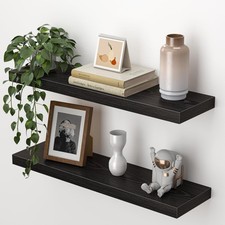 Heimlove 24 Inch Floating Shelves for Wall,Mounted Storage Wood Shelves with ...