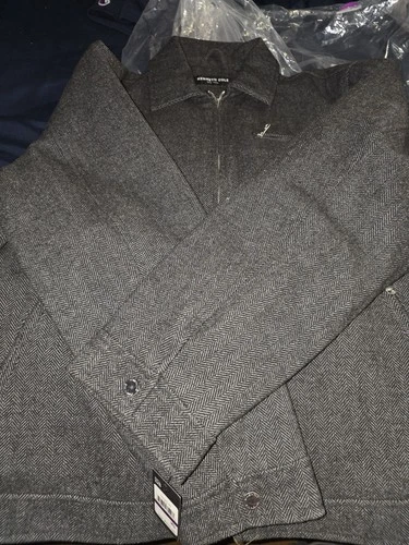 Kenneth Cole NY Men's Gray Herringbone Full Zip Jacket w/ Pockets 2XL image 4