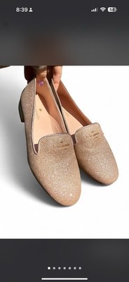 Kate Spade New York Womens Claudia Flats Rose Metallic Round Toe Slip On Sz 6.5