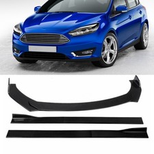For Ford Focus MK1 MK2 MK3 Front Bumper Lip Splitter+Side Skirts Body Kit