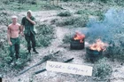 Vietnam  War  Photo --   Worst Work Detail  -  Poop Burn