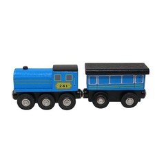 Melissa  Doug Wooden Train Set Engine  Carriage Blue Magnetic D13