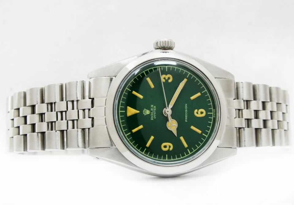Reloj Rolex Oyster Vintage Cuerda Precisión Esfera Verde 34mm Hombre Acero Ref 6426 Foto 3 de 4