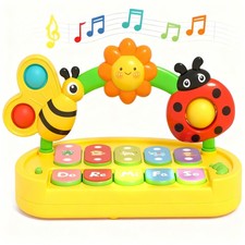 Baby Piano Toy 6-12 Months Light Up Music Keyboard Baby Toys for 3 6 9 12 18 ...