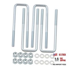 4PCS Square U-Bolts 2.5" Wide 8.75" Long Leaf Springs with Hardware