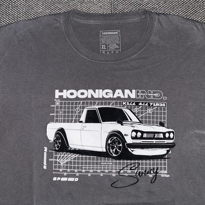 Hoonigan Industries Men's Gray Short Sleeve Car Lovers Graphic T Shirt XL JDM