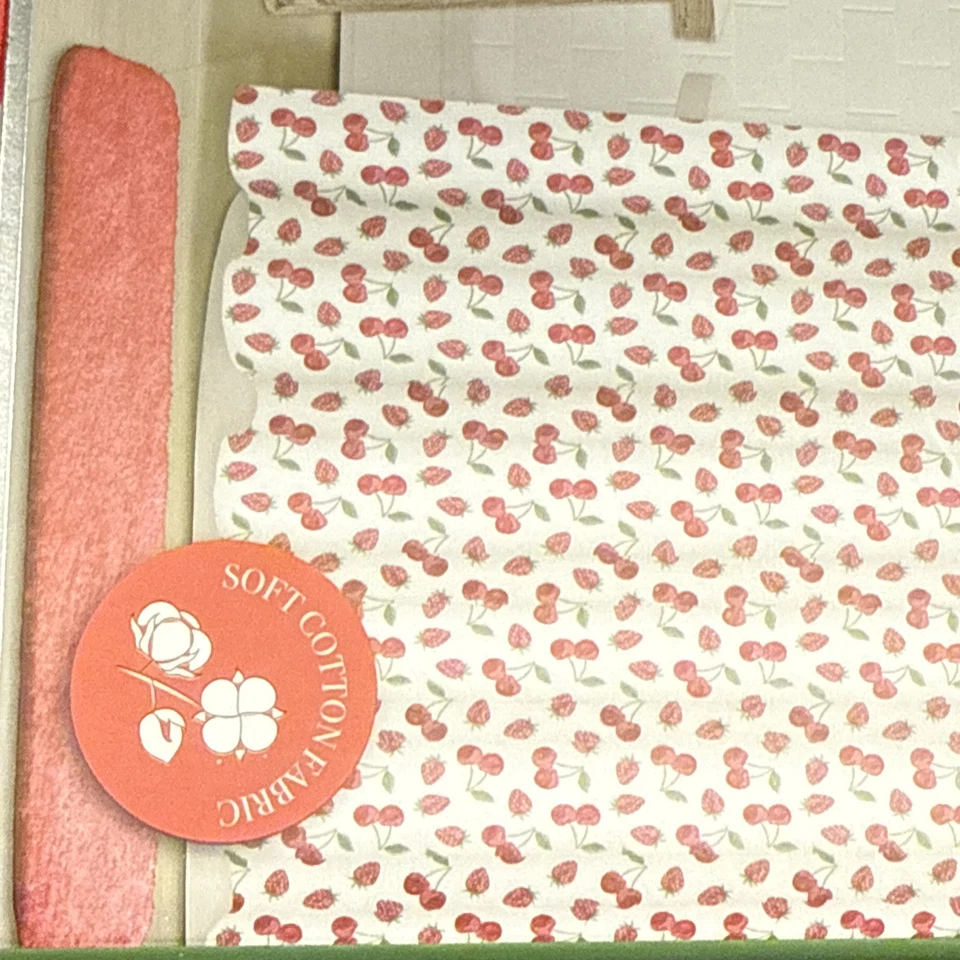 NWT Cherry & Strawberry Fabric 72”x72” colordrift Shower Curtain White/red/Pink - Image 3 of 4