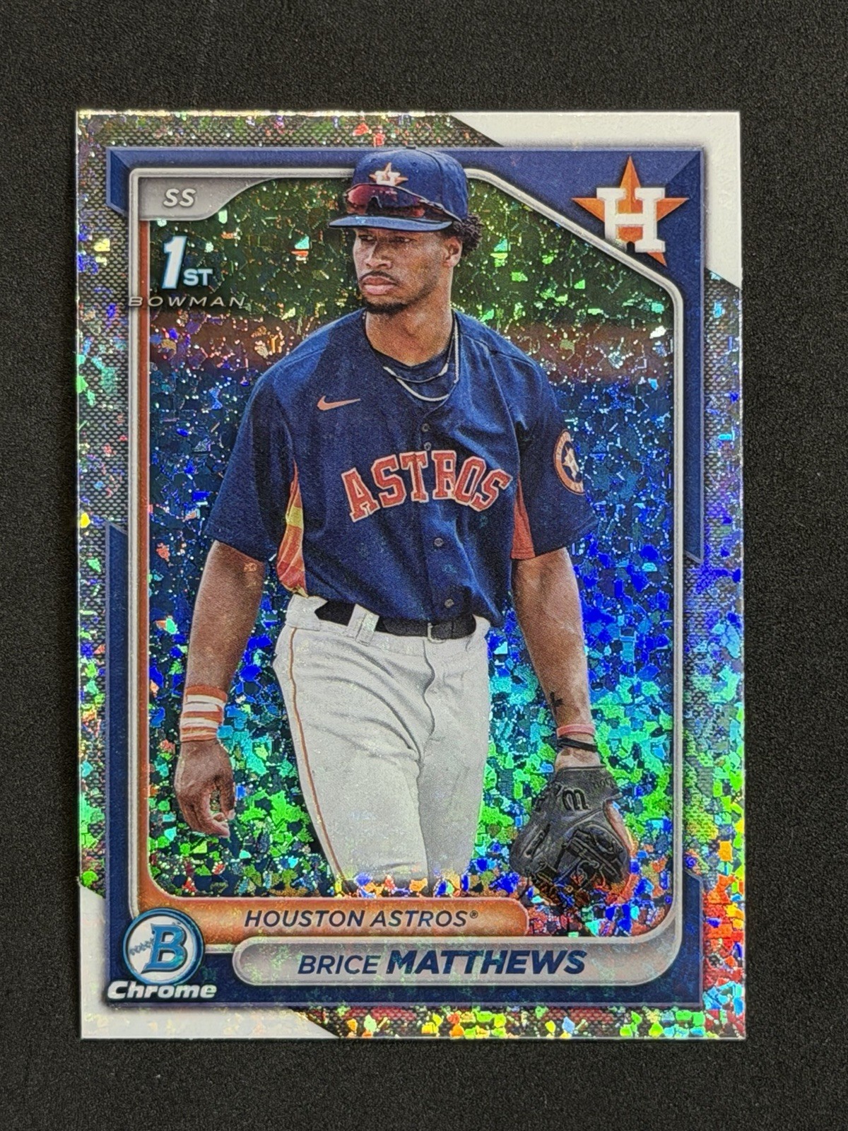 2024 Bowman Chrome 1st Brice Matthews Mini-Diamond Refractor SP Houston Astros 
