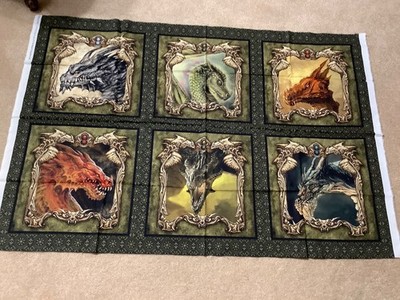 in The Beginning Dragons The Ancients 6 blocks Cotton Fabric