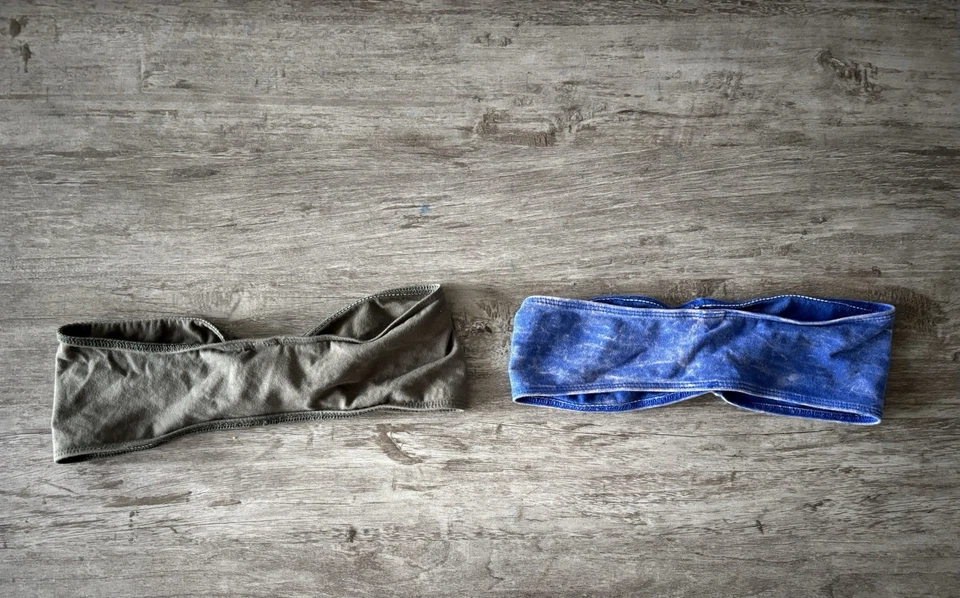 American Apparel Bandeau Sujetador Conjunto de 2 Bralette Azul Verde Algodón Mujeres Pequeño EE. UU. Foto 2 de 4