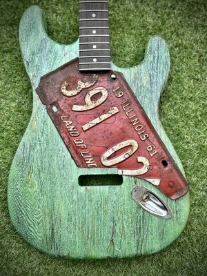 Green Sparkle Pistols Crown Barncaster Strat GUITAR BODYONLY PARTCASTER USA MADE