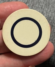 VINTAGE USPC CLAY POKER CHIP UNCOMMON BLACK RING INLAY