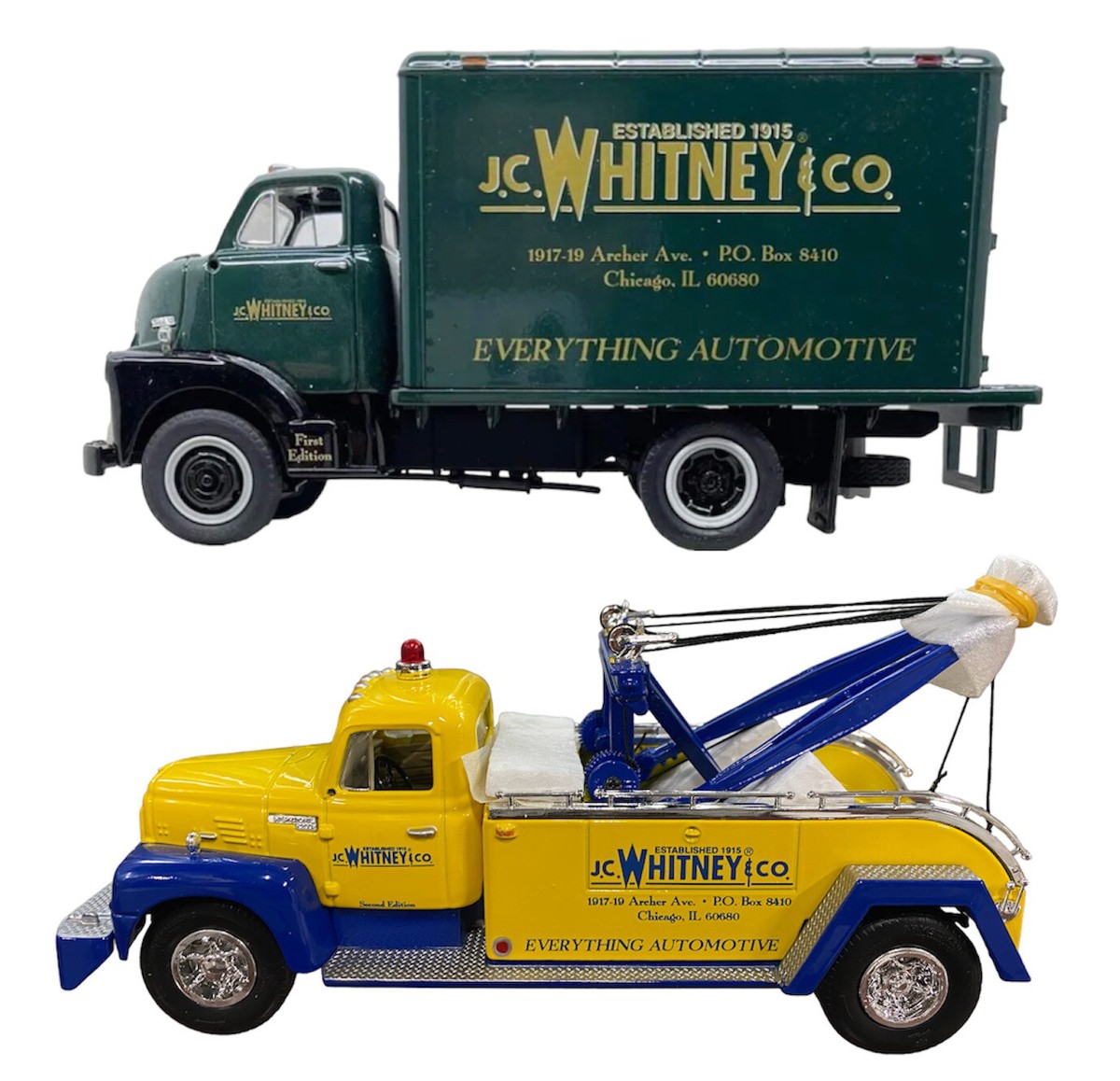 First Gear 1/34 Scale Tow Truck & Box - Delivery Trucks JC Whitney