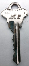 Vintage Key ACE SC4-1 Made In The USA Appx 2.25" Locks Doors House Gate Pool