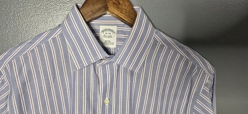 Brooks Brothers 15-34 Slim Fit Bügelfrei Voll Baumwolle Gestreift Herren Hemd - Bild 3 von 8