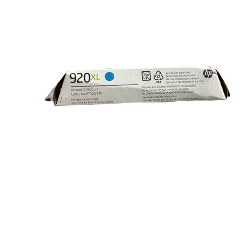 Cartucho de tinta original cian alto rendimiento HP 920XL nuevo en caja - EXP diciembre 2024 - Imagen 3 de 6
