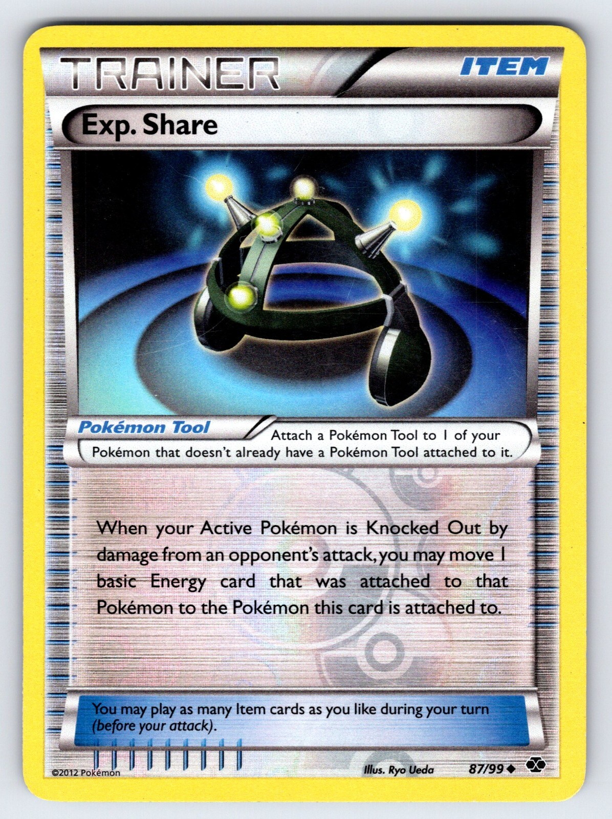 Exp. Share 87/99 2012 B&W Next Destinies Pokemon Card Reverse Holo Trainer - Lp