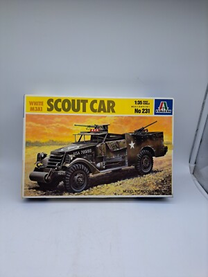Italeri White M3A1 Scout Car 1:35 Scale Model Kit 231 (Open Box)
