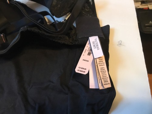 Victorias Secret NWT Dream Angels P/U w/o padding Bra Panty Set Black 34DDD,S - Picture 5 of 8